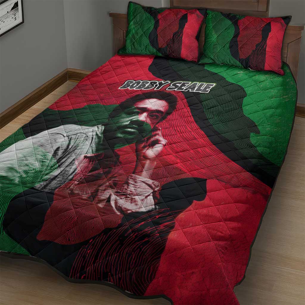 Bobby Seale Quilt Bed Set Black Panther Logo Revolutionary Civil Rights Movement Tribute - African Pride