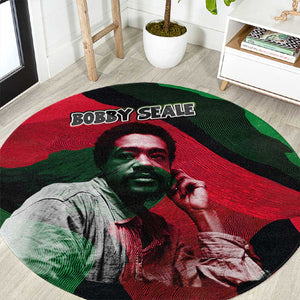 Bobby Seale Round Carpet Black Panther Logo Revolutionary Civil Rights Movement Tribute - African Pride