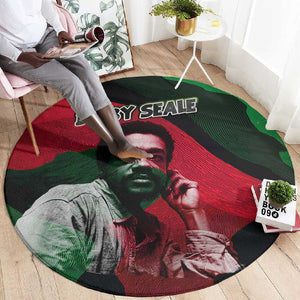 Bobby Seale Round Carpet Black Panther Logo Revolutionary Civil Rights Movement Tribute - African Pride