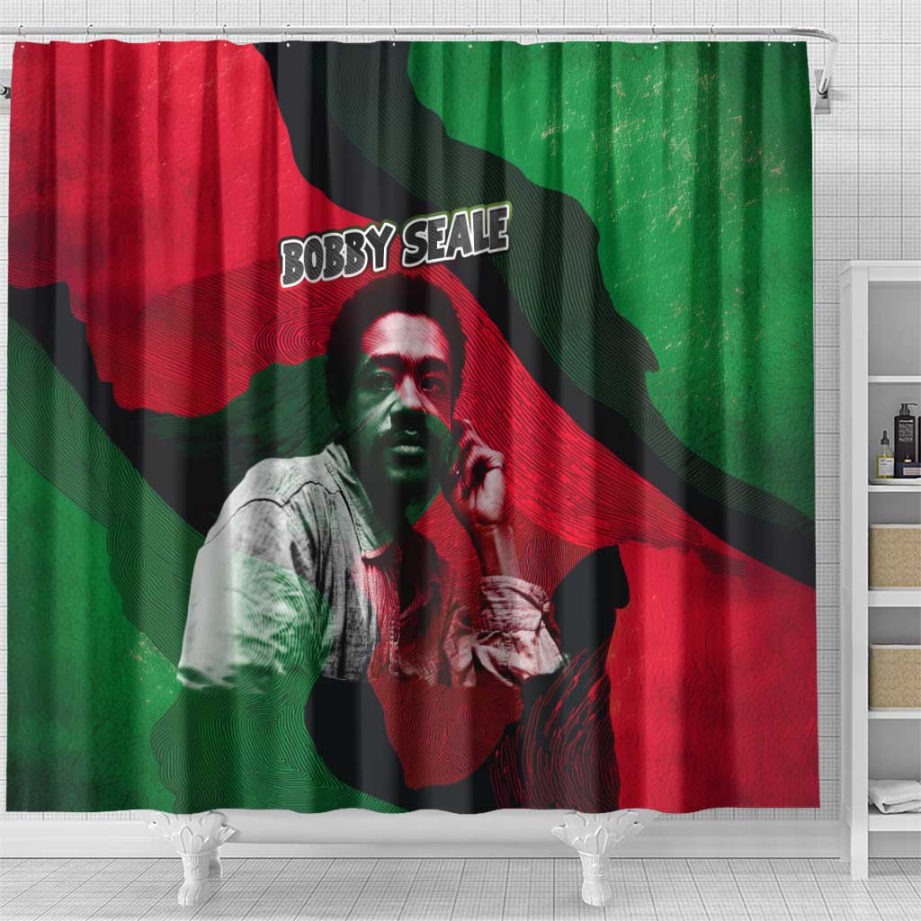 Bobby Seale Shower Curtain Black Panther Logo Revolutionary Civil Rights Movement Tribute - African Pride