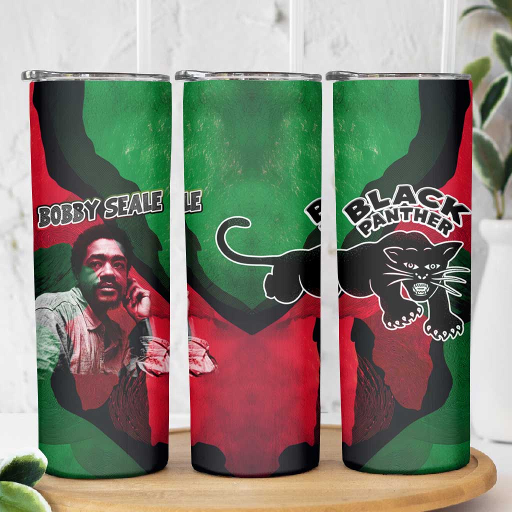 Bobby Seale Skinny Tumbler Black Panther Logo Revolutionary Civil Rights Movement Tribute - African Pride