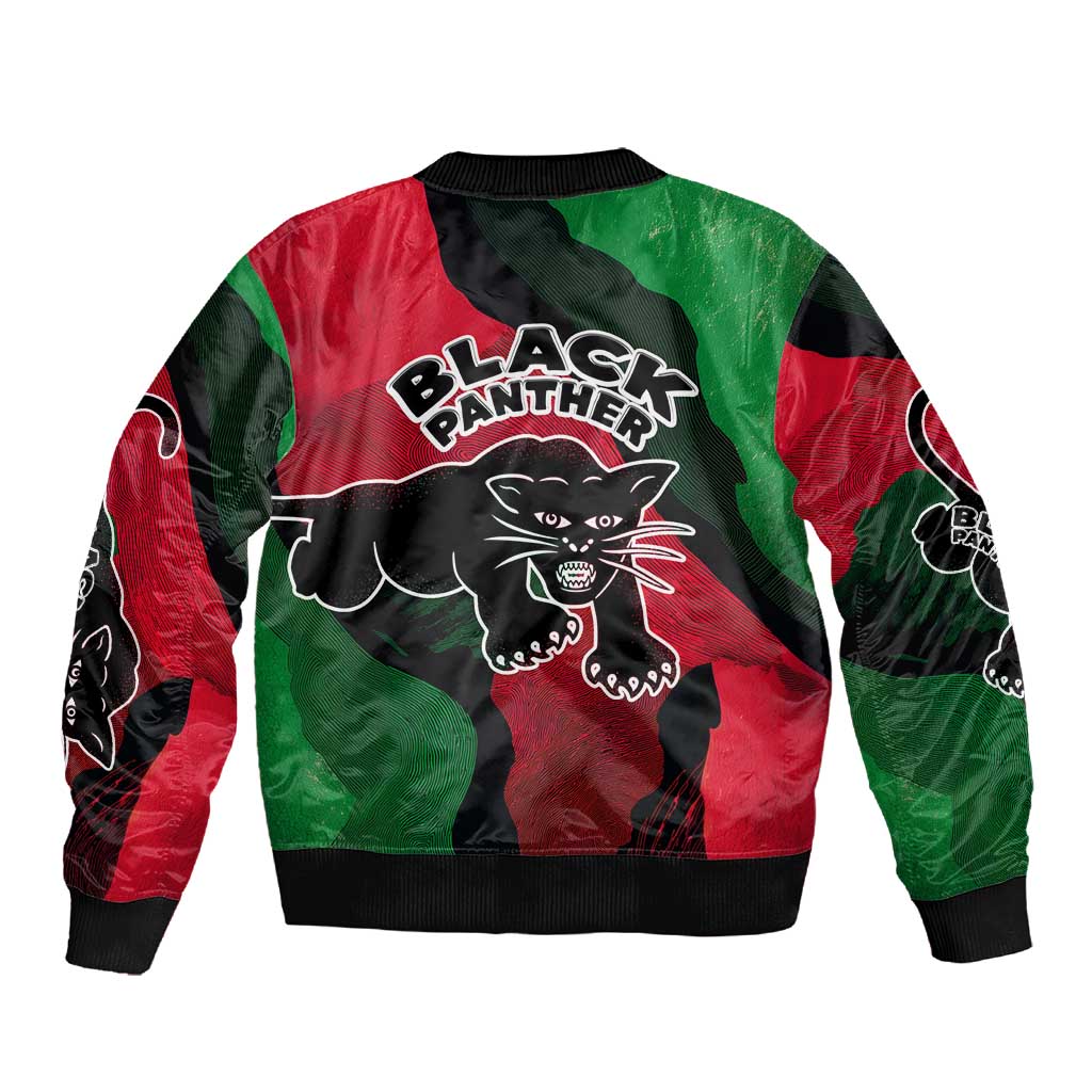 Bobby Seale Sleeve Zip Bomber Jacket Black Panther Logo Revolutionary Civil Rights Movement Tribute - African Pride