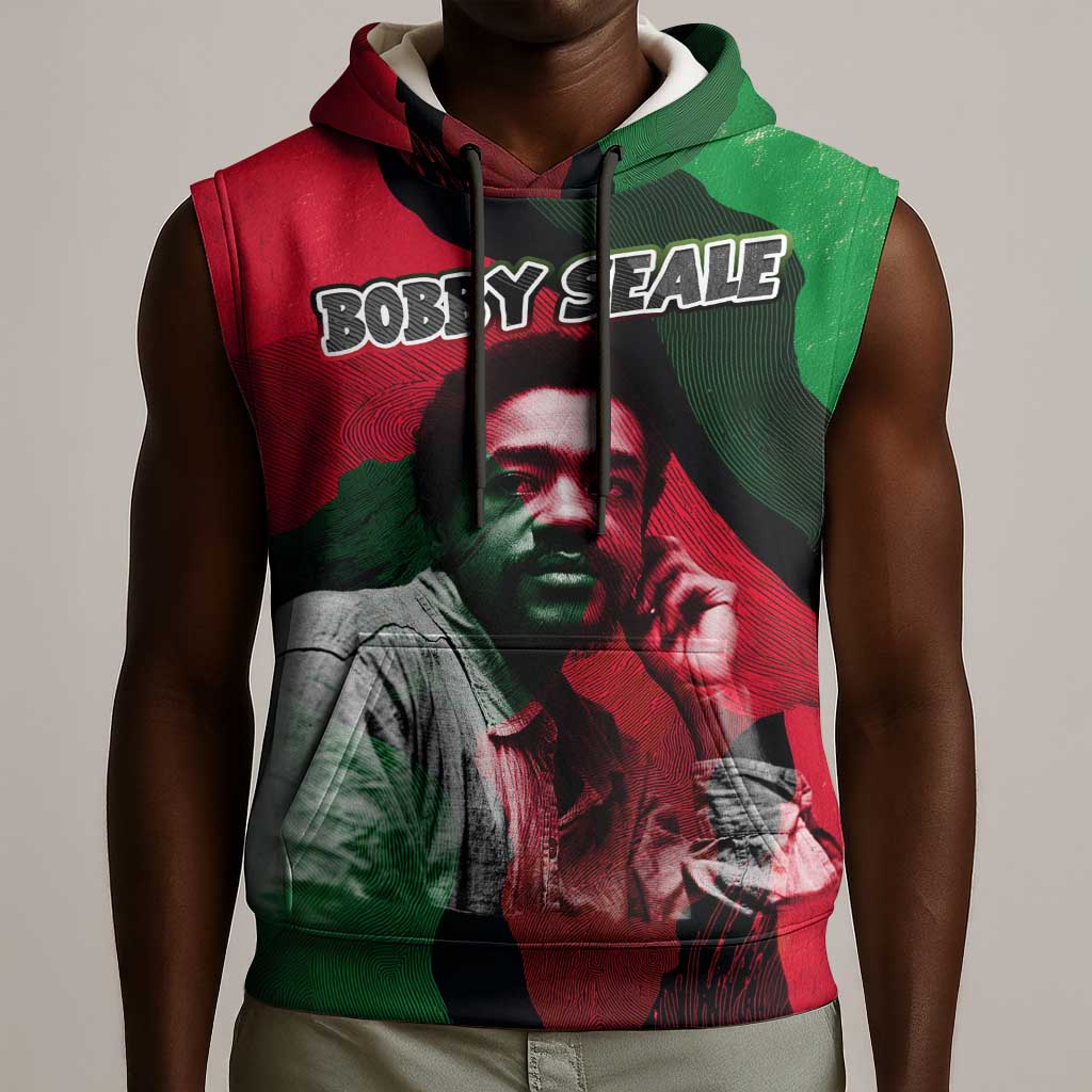 Bobby Seale Sleeveless Hoodie Black Panther Logo Revolutionary Civil Rights Movement Tribute - African Pride