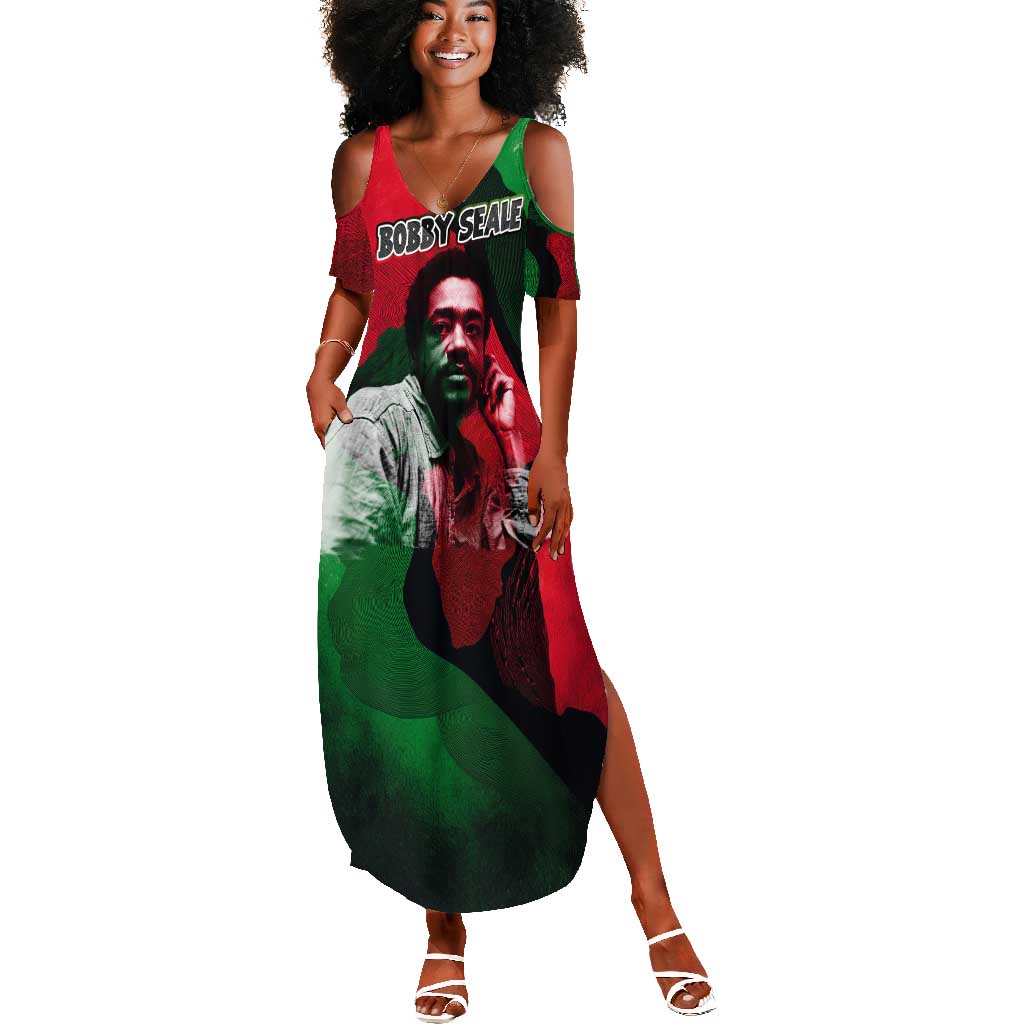 Bobby Seale Summer Maxi Dress Black Panther Logo Revolutionary Civil Rights Movement Tribute - African Pride