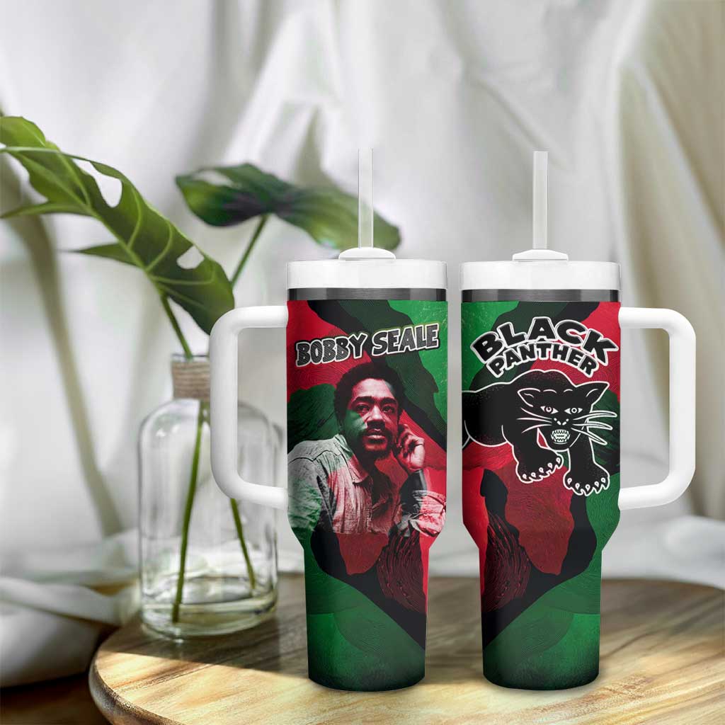 Bobby Seale Tumbler With Handle Black Panther Logo Revolutionary Civil Rights Movement Tribute - African Pride