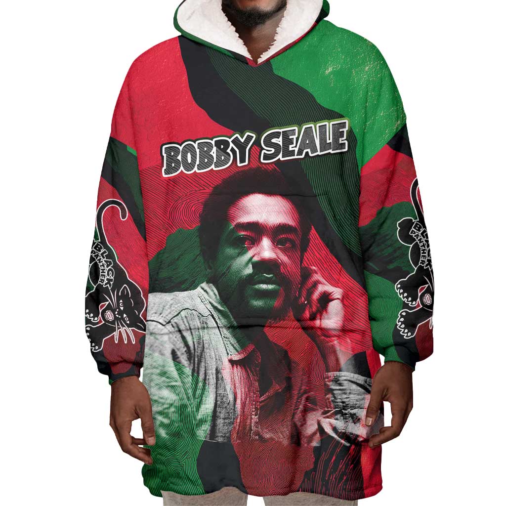 Bobby Seale Wearable Blanket Hoodie Black Panther Logo Revolutionary Civil Rights Movement Tribute - African Pride
