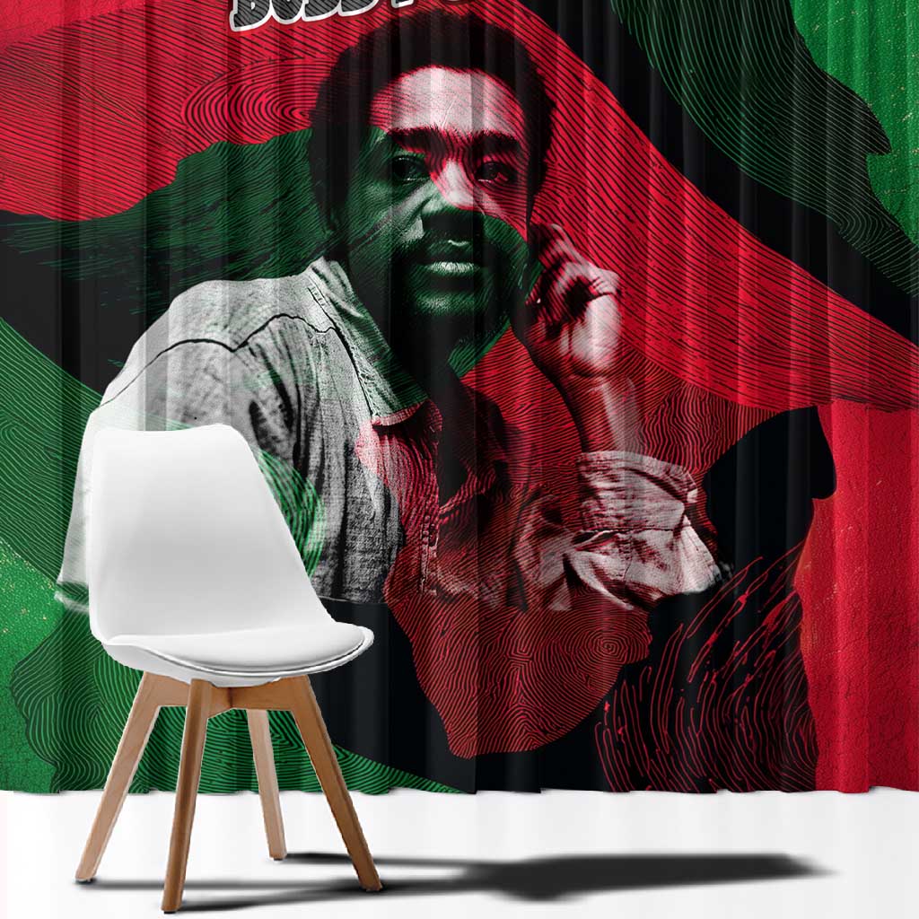 Bobby Seale Window Curtain Black Panther Logo Revolutionary Civil Rights Movement Tribute - African Pride