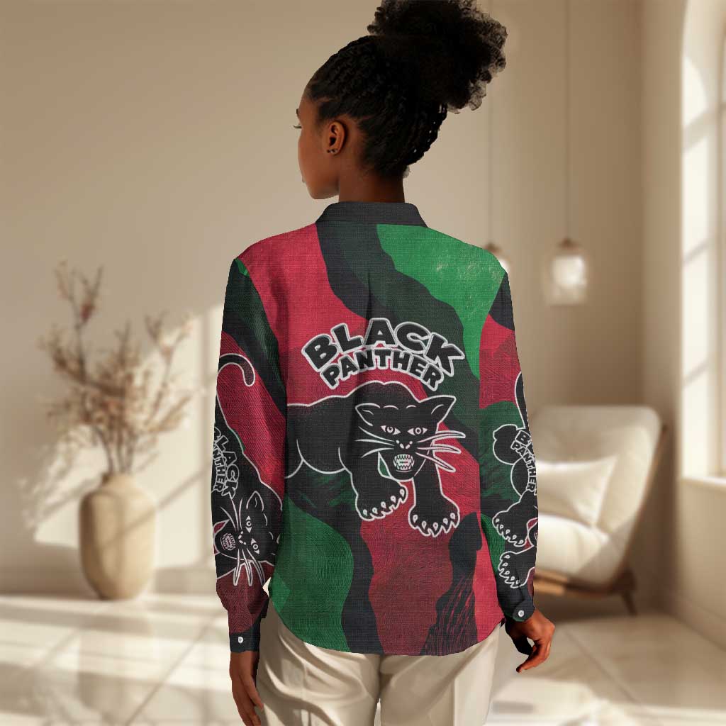 Bobby Seale Women Casual Shirt Black Panther Logo Revolutionary Civil Rights Movement Tribute - African Pride