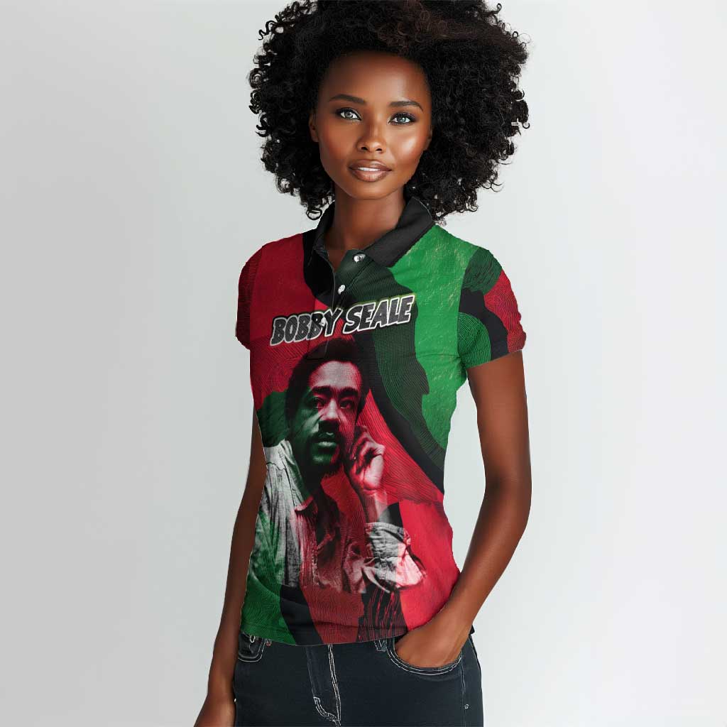 Bobby Seale Women Polo Shirt Black Panther Logo Revolutionary Civil Rights Movement Tribute - African Pride