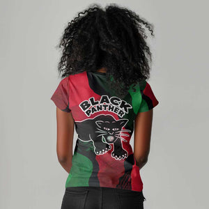 Bobby Seale Women V-Neck T-Shirt Black Panther Logo Revolutionary Civil Rights Movement Tribute - African Pride