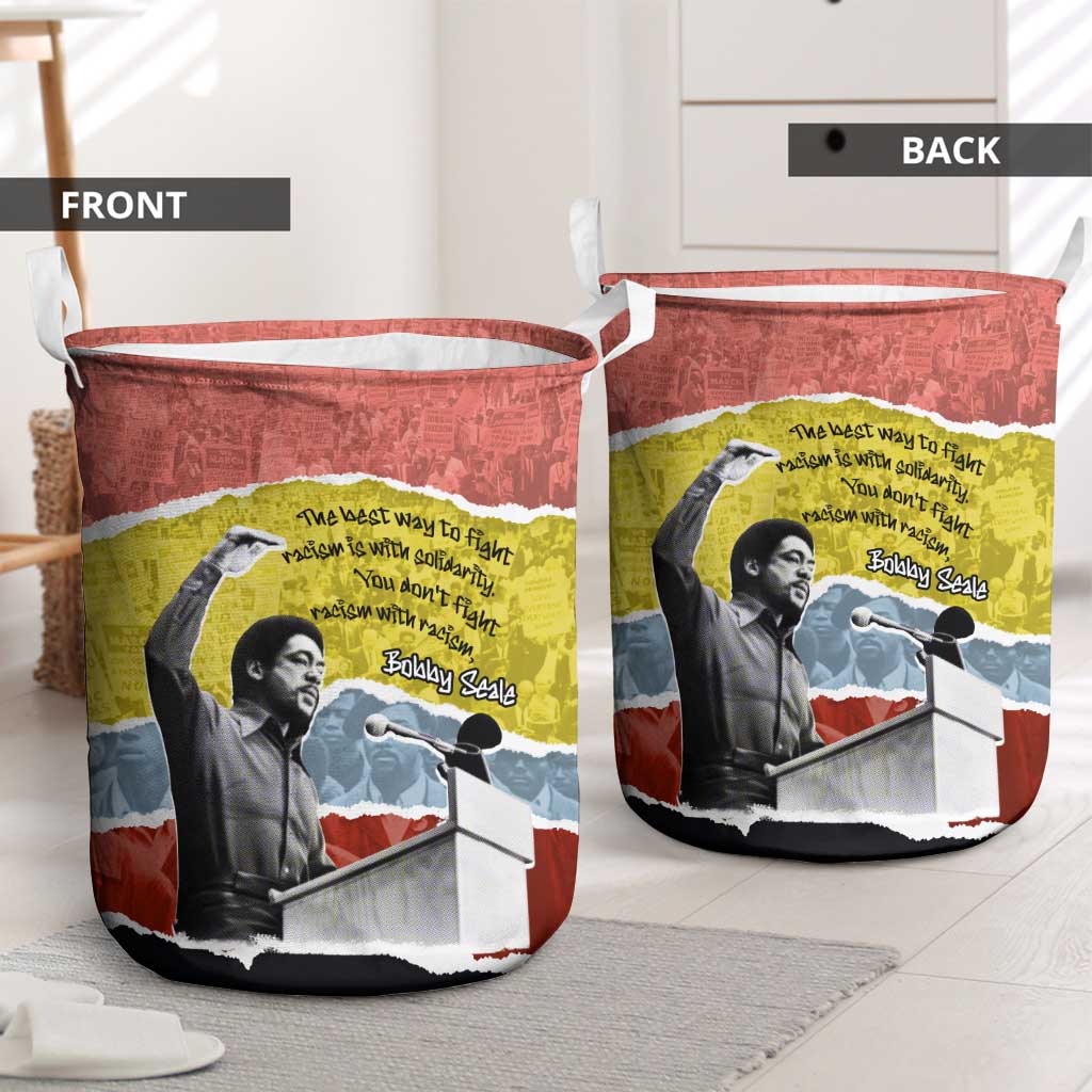 Bobby Seale Laundry Basket Torn Paper Collage Design Solidarity Quote Powerful Speech Artwork Civil Rights - African Pride