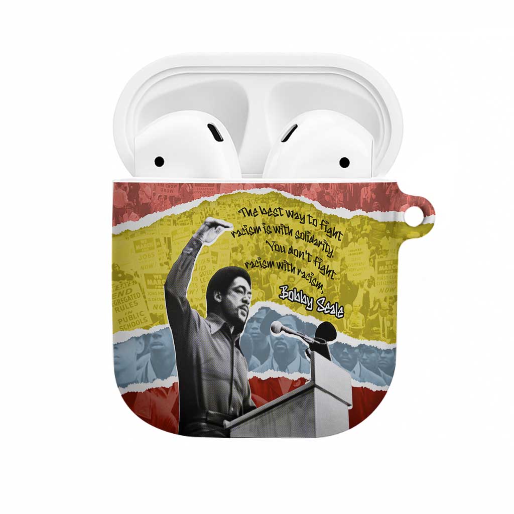 Bobby Seale AirPods Case Torn Paper Collage Design Solidarity Quote Powerful Speech Artwork Civil Rights - African Pride