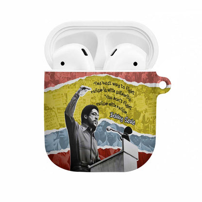 Bobby Seale AirPods Case Torn Paper Collage Design Solidarity Quote Powerful Speech Artwork Civil Rights - African Pride