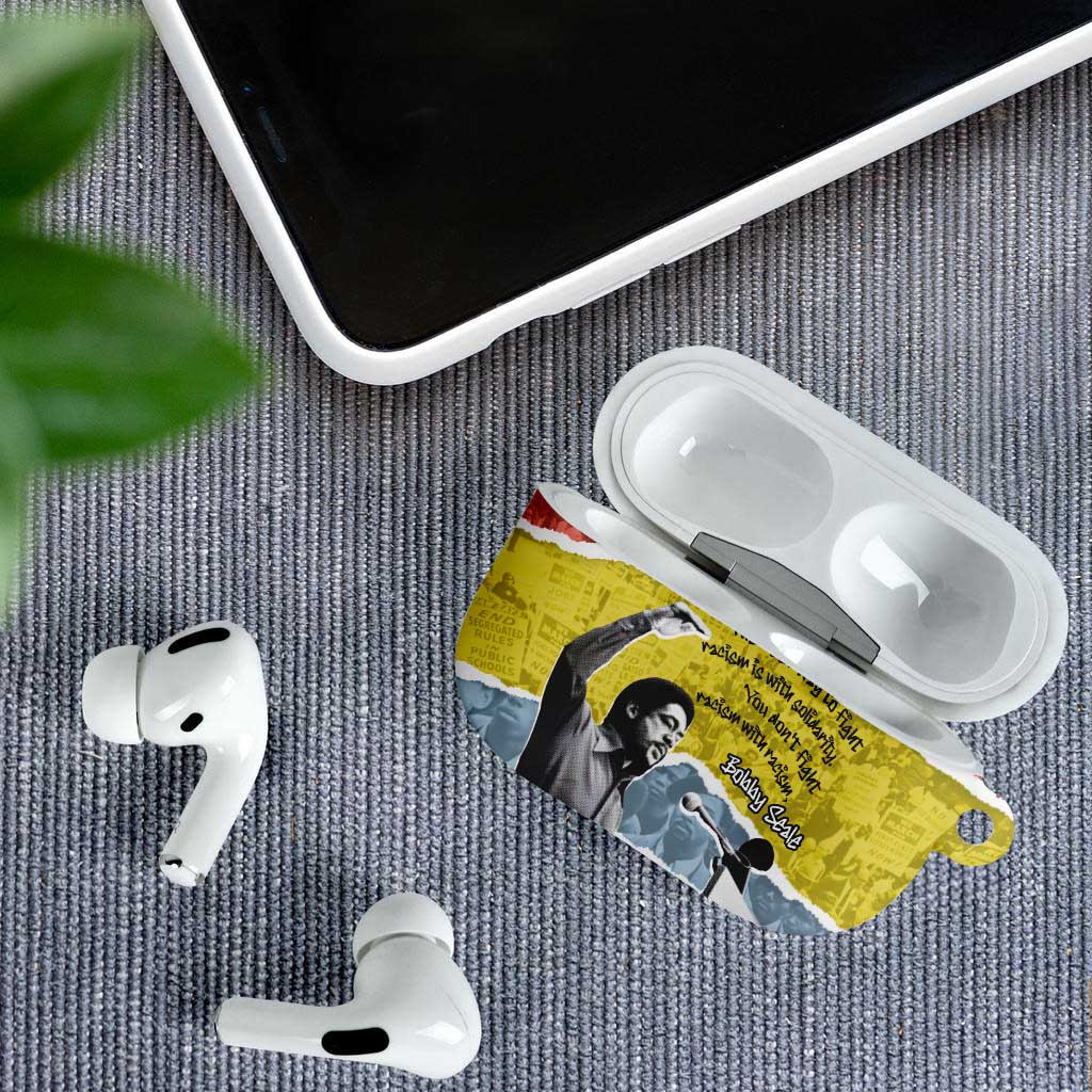 Bobby Seale AirPods Case Torn Paper Collage Design Solidarity Quote Powerful Speech Artwork Civil Rights - African Pride