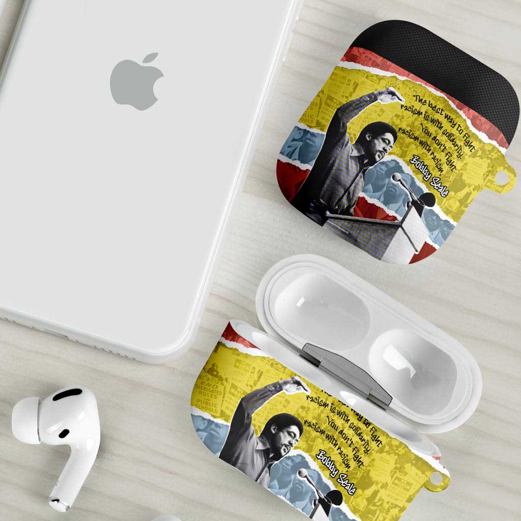 Bobby Seale AirPods Case Torn Paper Collage Design Solidarity Quote Powerful Speech Artwork Civil Rights - African Pride