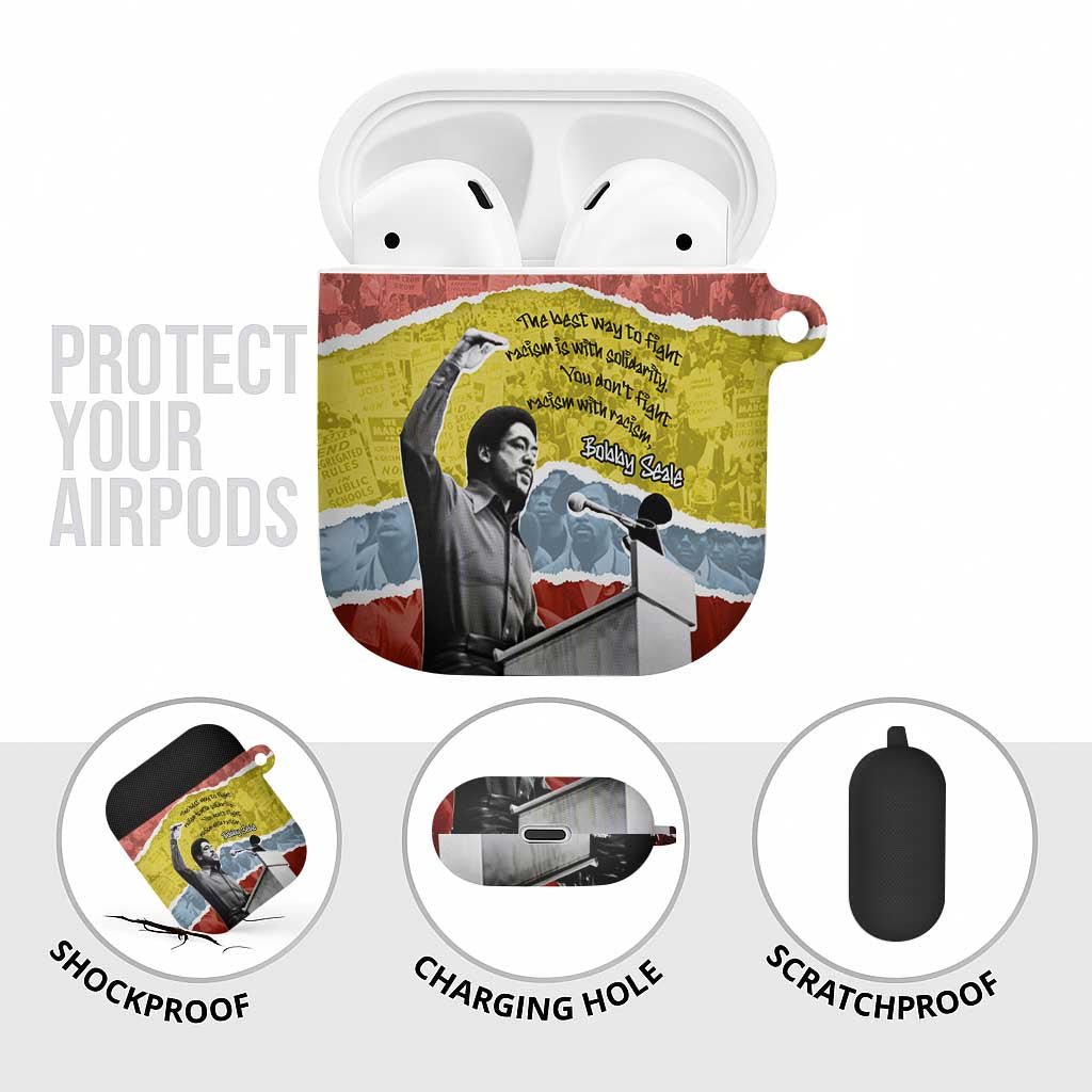 Bobby Seale AirPods Case Torn Paper Collage Design Solidarity Quote Powerful Speech Artwork Civil Rights - African Pride