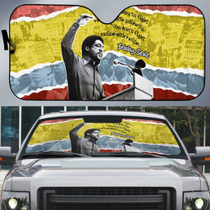 Bobby Seale Auto Sun Shade Torn Paper Collage Design Solidarity Quote Powerful Speech Artwork Civil Rights - African Pride