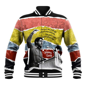 Bobby Seale Baseball Jacket Torn Paper Collage Design Solidarity Quote Powerful Speech Artwork Civil Rights - African Pride