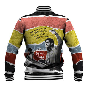 Bobby Seale Baseball Jacket Torn Paper Collage Design Solidarity Quote Powerful Speech Artwork Civil Rights - African Pride