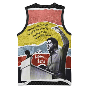 Bobby Seale Basketball Jersey Torn Paper Collage Design Solidarity Quote Powerful Speech Artwork Civil Rights - African Pride