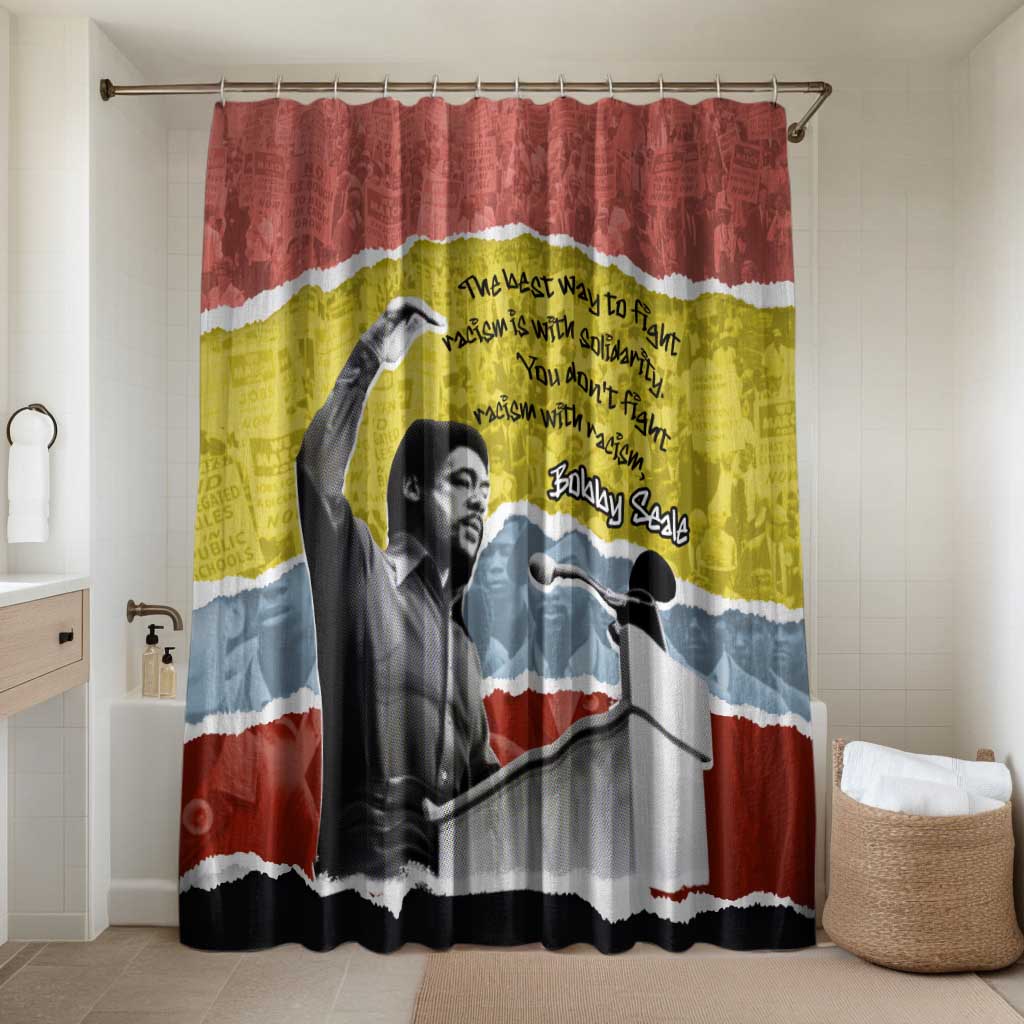 Bobby Seale Bathroom Set Torn Paper Collage Design Solidarity Quote Powerful Speech Artwork Civil Rights - African Pride