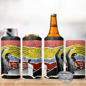 Bobby Seale 4 in 1 Can Cooler Tumbler Torn Paper Collage Design Solidarity Quote Powerful Speech Artwork Civil Rights - African Pride