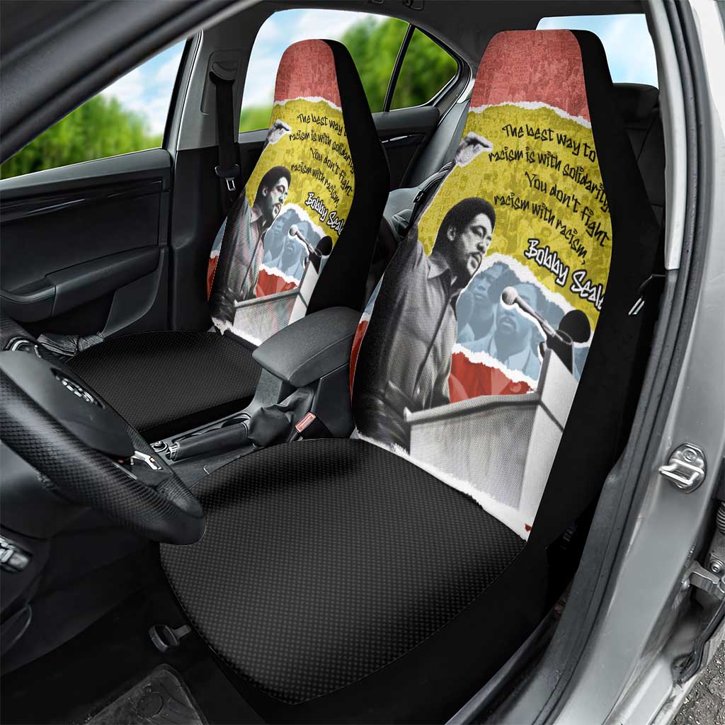 Bobby Seale Car Seat Cover Torn Paper Collage Design Solidarity Quote Powerful Speech Artwork Civil Rights - African Pride