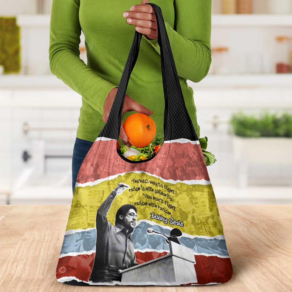 Bobby Seale Grocery Bag Torn Paper Collage Design Solidarity Quote Powerful Speech Artwork Civil Rights - African Pride