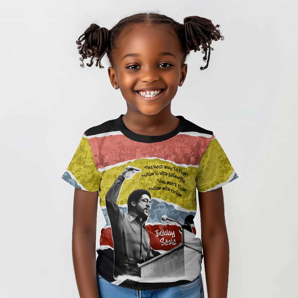 Bobby Seale Kid T shirt Torn Paper Collage Design Solidarity Quote Powerful Speech Artwork Civil Rights - African Pride