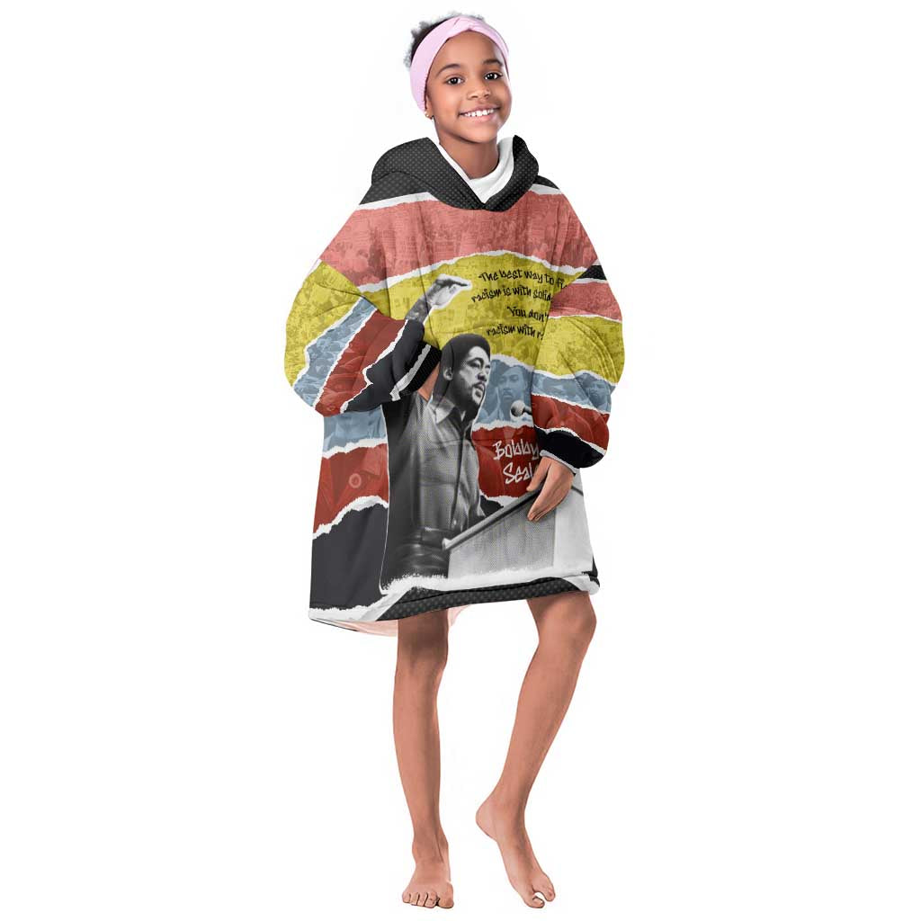 Bobby Seale Kid Wearable Blanket Hoodie Torn Paper Collage Design Solidarity Quote Powerful Speech Artwork Civil Rights - African Pride