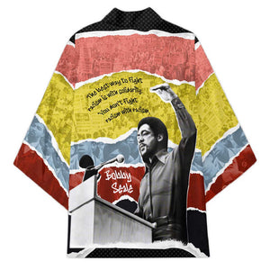 Bobby Seale Kimono Torn Paper Collage Design Solidarity Quote Powerful Speech Artwork Civil Rights - African Pride