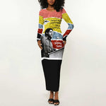 Bobby Seale Long Sleeve Bodycon Dress Torn Paper Collage Design Solidarity Quote Powerful Speech Artwork Civil Rights - African Pride