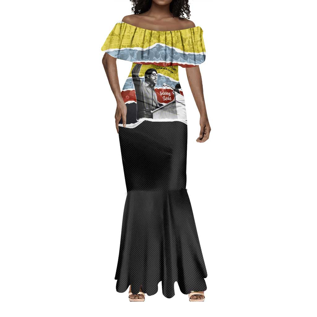 Bobby Seale Mermaid Dress Torn Paper Collage Design Solidarity Quote Powerful Speech Artwork Civil Rights - African Pride