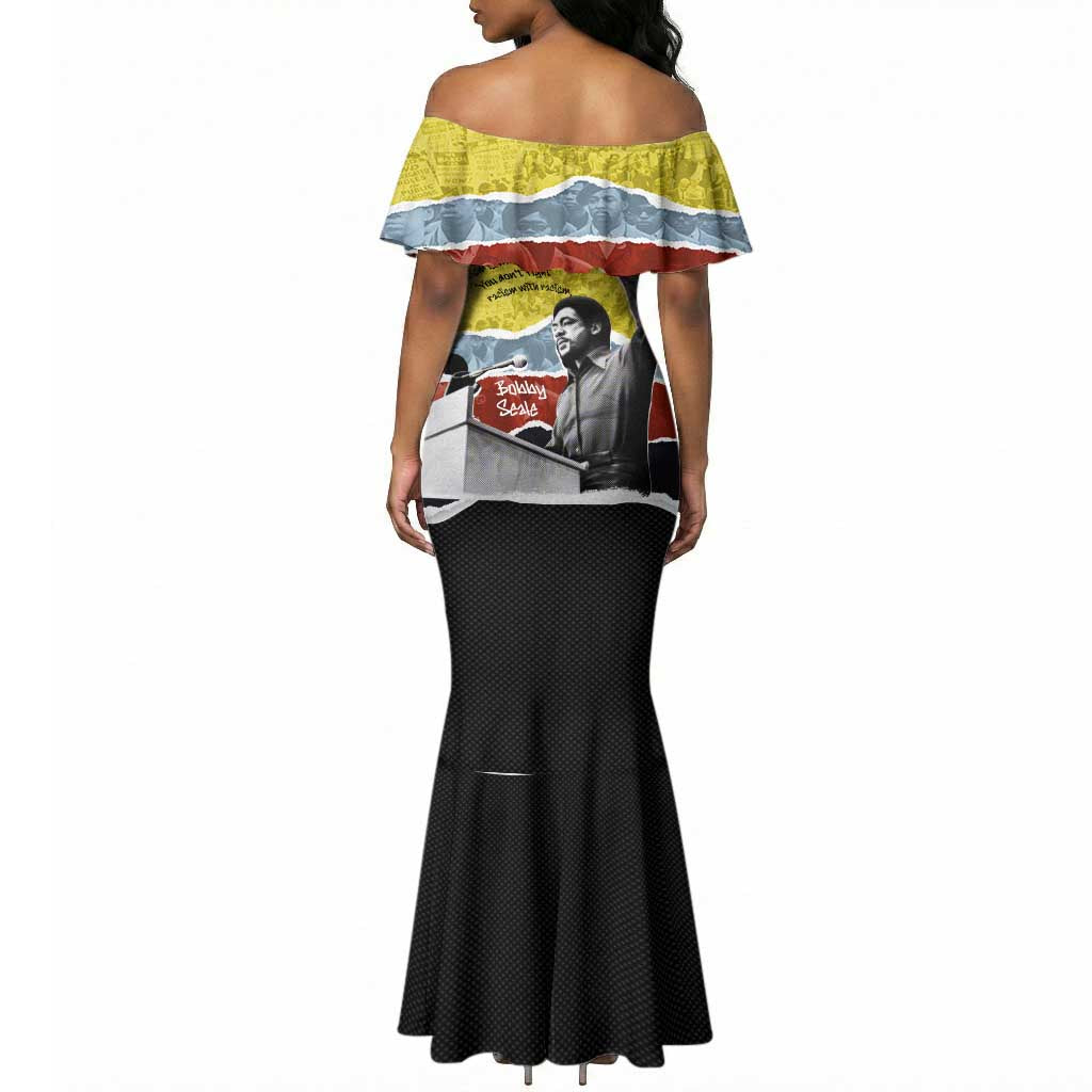 Bobby Seale Mermaid Dress Torn Paper Collage Design Solidarity Quote Powerful Speech Artwork Civil Rights - African Pride