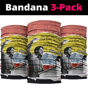 Bobby Seale Neck Gaiter Torn Paper Collage Design Solidarity Quote Powerful Speech Artwork Civil Rights - African Pride