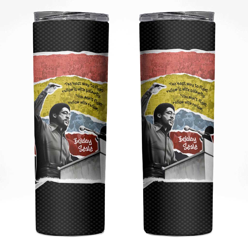 Bobby Seale Skinny Tumbler Torn Paper Collage Design Solidarity Quote Powerful Speech Artwork Civil Rights - African Pride