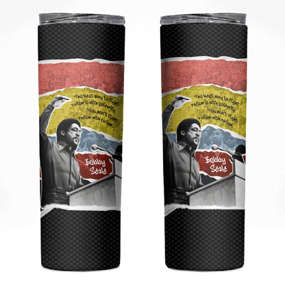 Bobby Seale Skinny Tumbler Torn Paper Collage Design Solidarity Quote Powerful Speech Artwork Civil Rights - African Pride