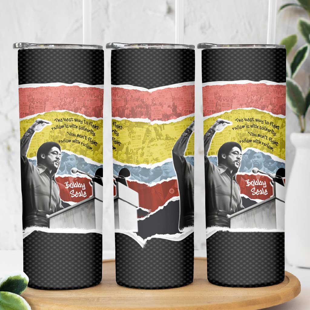 Bobby Seale Skinny Tumbler Torn Paper Collage Design Solidarity Quote Powerful Speech Artwork Civil Rights - African Pride
