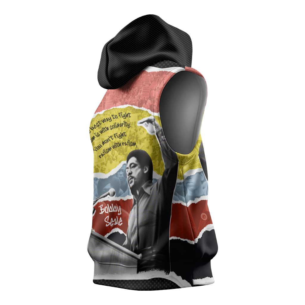 Bobby Seale Sleeveless Hoodie Torn Paper Collage Design Solidarity Quote Powerful Speech Artwork Civil Rights - African Pride