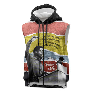Bobby Seale Sleeveless Zip Hoodie Torn Paper Collage Design Solidarity Quote Powerful Speech Artwork Civil Rights - African Pride