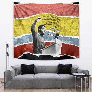 Bobby Seale Tapestry Torn Paper Collage Design Solidarity Quote Powerful Speech Artwork Civil Rights - African Pride