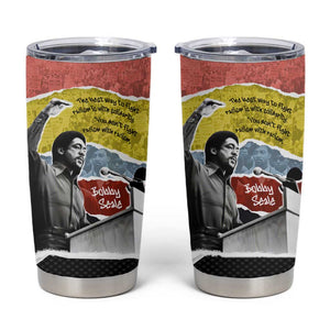 Bobby Seale Tumbler Cup Torn Paper Collage Design Solidarity Quote Powerful Speech Artwork Civil Rights - African Pride