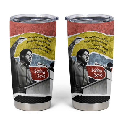 Bobby Seale Tumbler Cup Torn Paper Collage Design Solidarity Quote Powerful Speech Artwork Civil Rights - African Pride