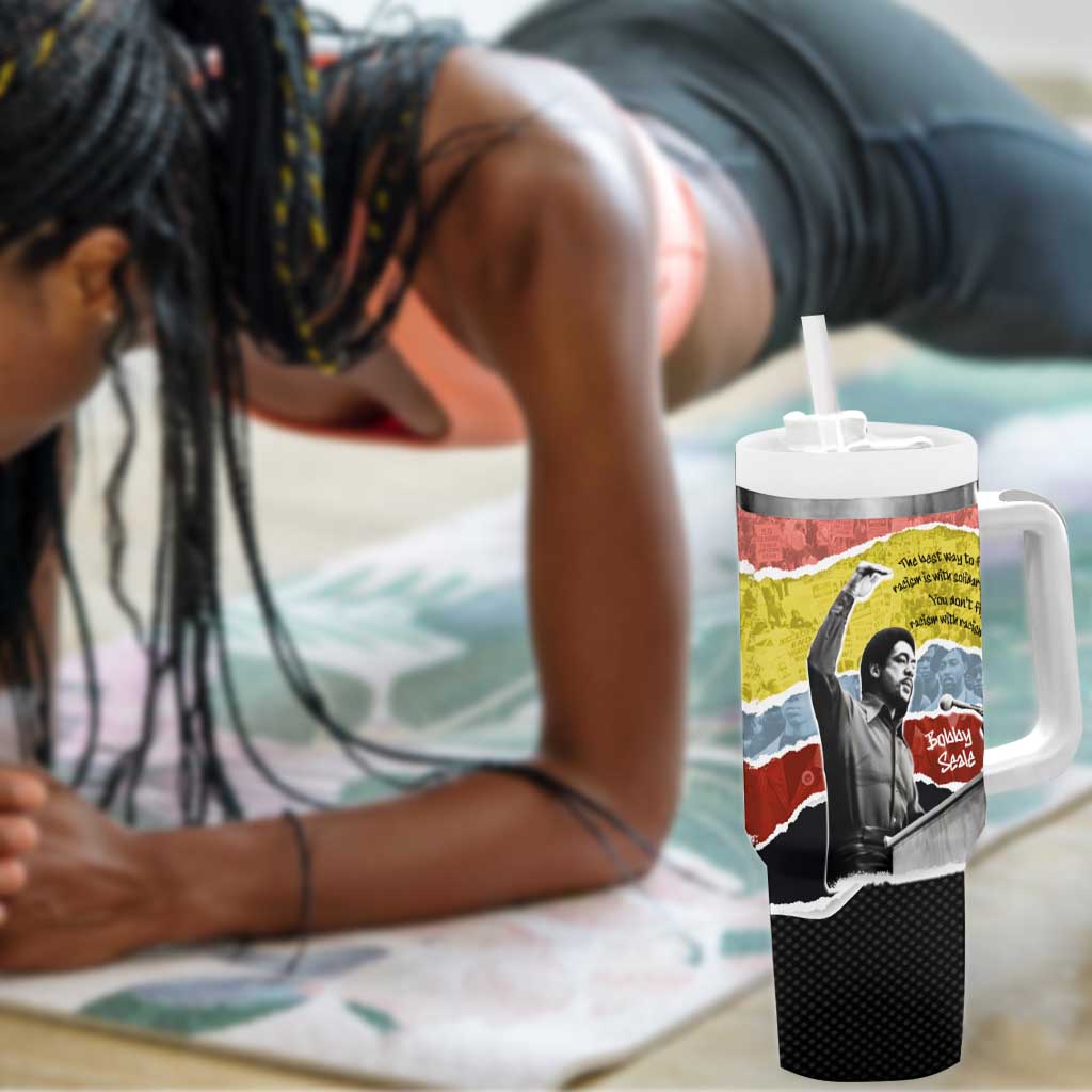 Bobby Seale Tumbler With Handle Torn Paper Collage Design Solidarity Quote Powerful Speech Artwork Civil Rights - African Pride