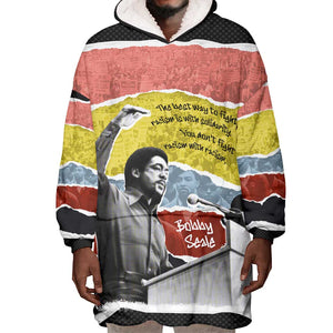 Bobby Seale Wearable Blanket Hoodie Torn Paper Collage Design Solidarity Quote Powerful Speech Artwork Civil Rights - African Pride