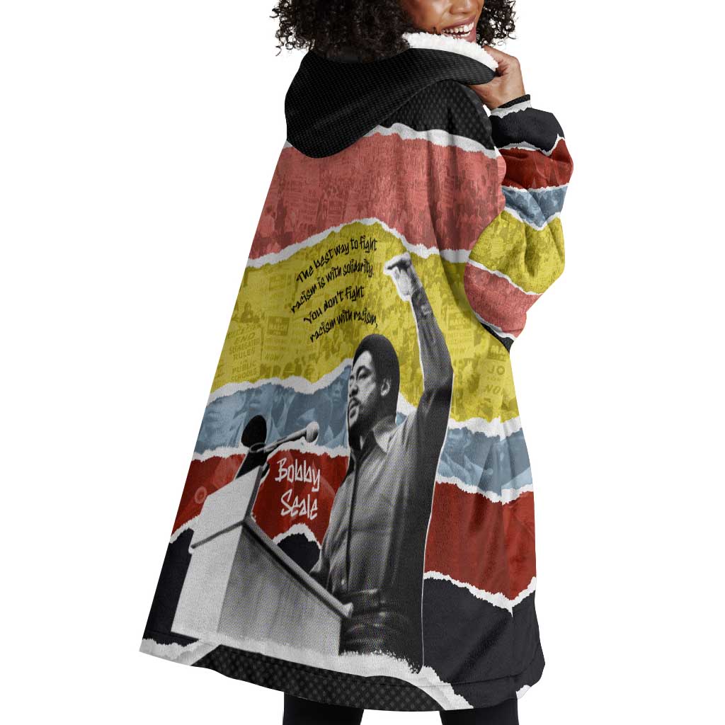 Bobby Seale Wearable Blanket Hoodie Torn Paper Collage Design Solidarity Quote Powerful Speech Artwork Civil Rights - African Pride