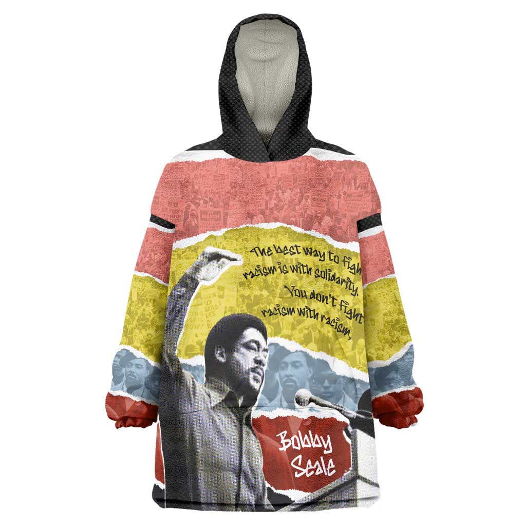 Bobby Seale Wearable Blanket Hoodie Torn Paper Collage Design Solidarity Quote Powerful Speech Artwork Civil Rights - African Pride