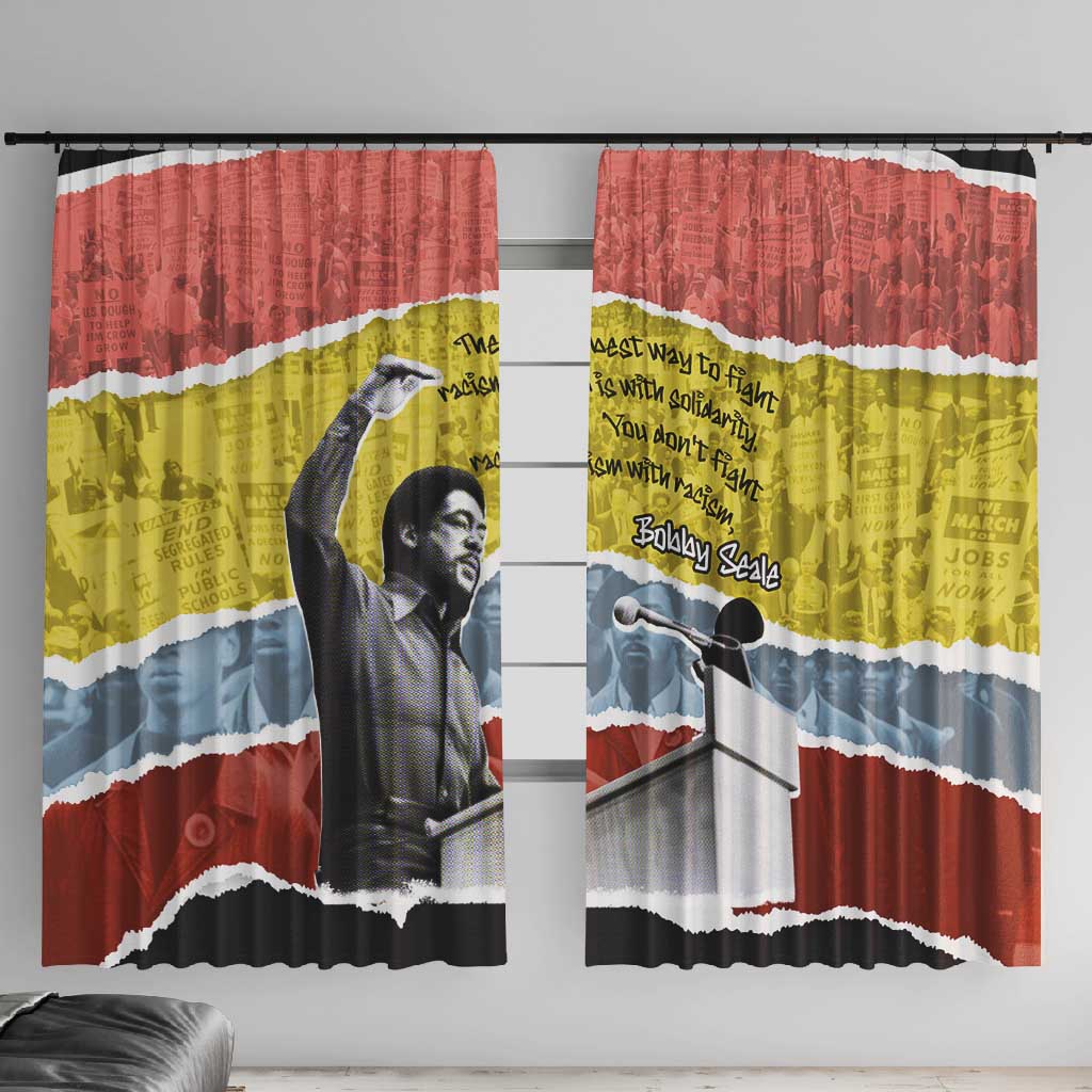 Bobby Seale Window Curtain Torn Paper Collage Design Solidarity Quote Powerful Speech Artwork Civil Rights - African Pride