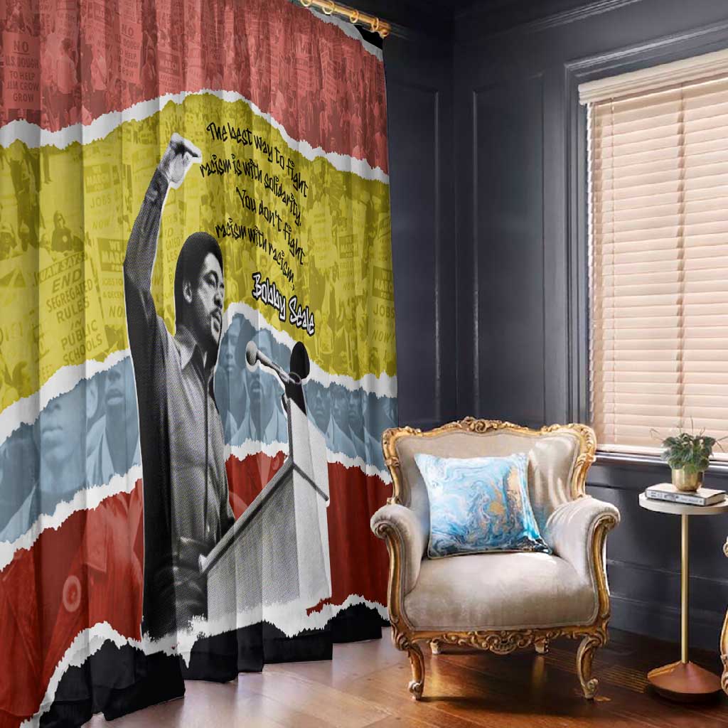 Bobby Seale Window Curtain Torn Paper Collage Design Solidarity Quote Powerful Speech Artwork Civil Rights - African Pride