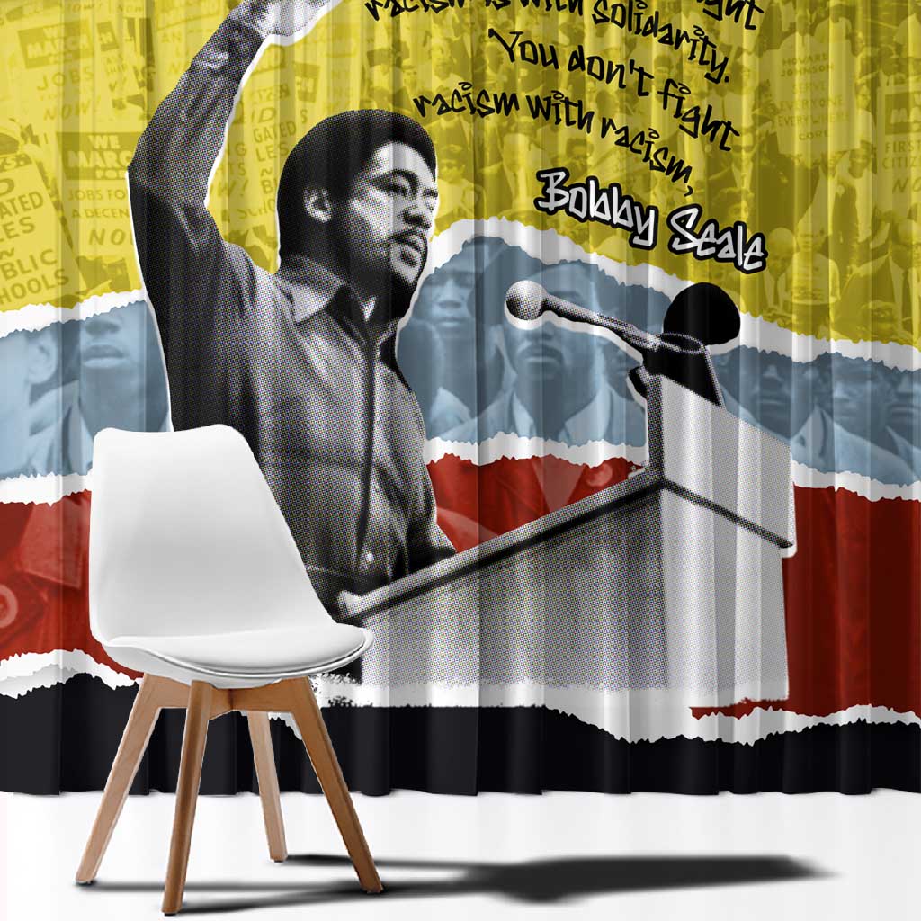 Bobby Seale Window Curtain Torn Paper Collage Design Solidarity Quote Powerful Speech Artwork Civil Rights - African Pride